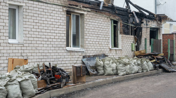 Professional Fire Damage Restoration technician working in Clear Lake, WI